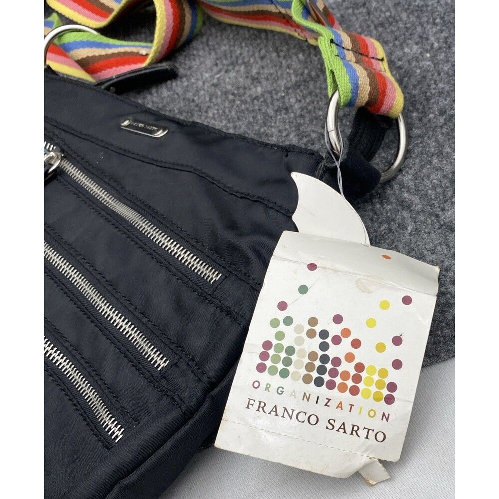 Franco Sarto Organization Over The Rainbow Black Crossbody Bag NWT Travel Retro - Picture 8 of 16